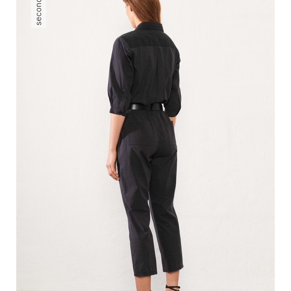 ba&sh • Kalista Black Jumpsuit Coveralls Romper • Dark Grey Faded Black • XS / 0 - Picture 5 of 16
